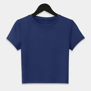 เสื้อยืดคอกลมสีแดงสำหรับผู้หญิง แขนสั้น ทรงปกติ ผ้าถักเนื้อแน่น ระบายอากาศได้ดี เสื้อยืดลำลองสำหรับทุกฤดูกาล - Product Image 5