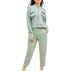 Conjuntos Deportivos Personalizados con Logotipo, Pantalones Deportivos para Mujer, Traje Deportivo de 2 Piezas, Chándal de Felpa, 100% Algodón, 2026 - Product Image 1