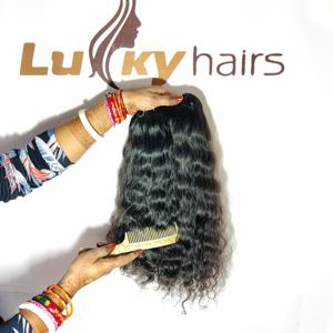 Máquina de cabello humano de templo indio doble trama 100% natural color negro rizado precio al por mayor extensiones de paquetes vírgenes crudos baratos - Product Image 2