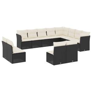 Conjunto de Sofás Modulares Grandes de Ratán PE Negro para Jardín, Elegante Colección de Muebles para Exteriores - Product Image 2
