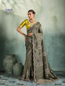 Designer Silk <b>Saree</b> With Embroidered Blouse For Wedding And Party Wear <b>saree</b> - Product Image 2
