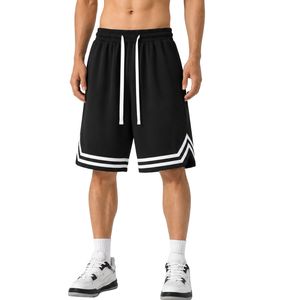 Shorts de basket-ball pour hommes personnalisés noir et blanc, logo personnalisé, entraînement athlétique, gym, sport, maille respirante, séchage rapide, shorts décontractés - Product Image 1