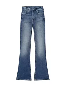 Wholesale Plus Size Women's High Stretch Straight-leg <b>Jeans</b> with Pockets <b>Elastic</b> <b>Waist</b> Autumn Casual Breathable Eco-Friendly - Product Image 4