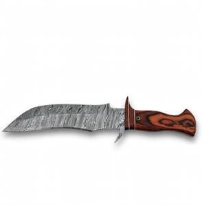 Outil utilitaire personnalisé avec manche en bois sculpté, garde double à motif ajouré et attache de sécurité. - Product Image 4