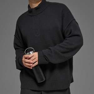 Sweat-shirt de sport pour homme à col montant et demi-zip, respirant, coupe ample - Product Image 5