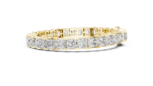 10Kt Yellow <b>Gold</b> Princess Cut Diamond Bracelet 31 Stones 24.28Ct High Jewelry Luxury Couture Statement Bridal Party Wear Luxe - Product Image 2