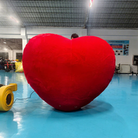 Décorations géantes gonflables de 1,8 m, modèle de cœur en peluche gonflable pour la décoration d'événements de la Saint-Valentin