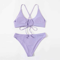 Hoge taille badpak polyester strandkleding trendy zomer badmode outfit dames bloemenprint bikini set 2-delig
