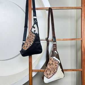 Bolso Bandolera de Cuero Genuino Hecho a Mano, Moderno y de Alta Calidad, Bolsos de Pecho de Cuero Vacuno para Hombre y Mujer - Product Image 4