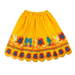 Jupe décontractée légère en coton d'île, taille haute, broderie multicolore, coupe ample, idéale pour l'été et l'automne, qualité supérieure, dernière collection - Product Image 4