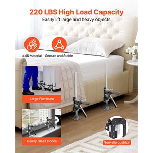 2 Pezzi Sollevatore a Braccio Magnetico da 330 Libbre (150 kg) con Capacità di Sollevamento di 25 cm, Strumento di Livellamento per Edilizia, Sollevatori Manuali in Metallo - Product Image 3