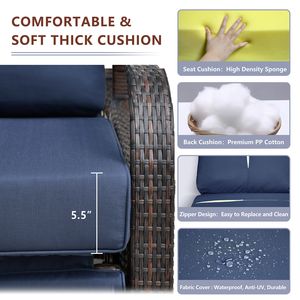 Sedia Reclinabile Automatica Regolabile da Esterno in Vimini con Cuscino Spesso 5,12 cm, Prodotto di Qualità Premium - Product Image 6