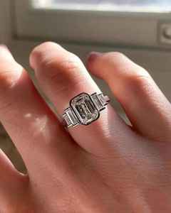 Anillo Apilable de Moissanita con Corte Octogonal y Engaste de Bisel para Mujer, Plata Fina 925 Original, Regalo de Boda o Compromiso para Enamorados - Product Image 5