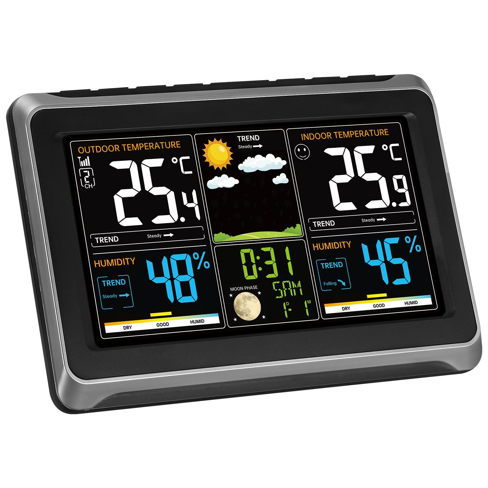 Pdtoweb Wireless Weather Station Digital Thermometer Temperature Clock Indoor Ou Pdtoweb Wireless Weather Station Digital Thermometer Temperature Clock Indoor Ou