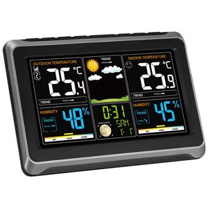 Wireless Digital Home Weather Station Sensor 7.5 Color Display Indoor Outdoor Atomic <b>Clock</b> Adjustable Desk & <b>Table</b> <b>Clocks</b> - Product Image 2