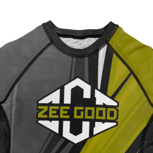 Factory Direct Short Sleeve <b>Rash</b> <b>Guard</b> <b>Men</b> Durable Training Gear Custom Logo Quick Dry Stretch Lightweight Breathable Fit - Product Image 3