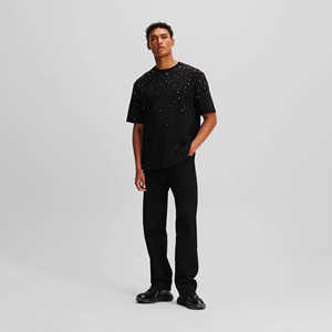 Camiseta de Algodón con Diseño de Diamantes de Imitación, Último Modelo, Venta al por Mayor, Camisetas de Verano, Estilo Urbano, Camisetas con Logotipo Personalizado - Product Image 4