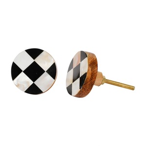 Decorative Triangular Shell Inlay Furniture Knobs Modern <b>Vintage</b> <b>Cabinet</b> Handles - Product Image 6
