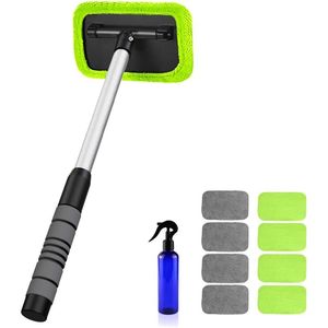 Kit di Pulizia per Parabrezza Auto con Manico Estensibile e Panni in Microfibra Riutilizzabili Senza Aloni - Product Image 1