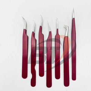 Pince à épiler professionnelle en acier inoxydable durable pour extensions de cils, marque privée personnalisée, prise en main robuste, revêtement couleur sur mesure - Product Image 1