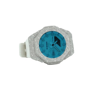 Stunning Elegant Half Iced Out Diamond Premium Collection Luxury <b>Watch</b> With <b>Rubber</b> Band For Him - Product Image 2
