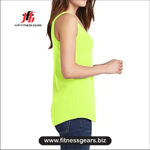 Women Green V-Neck Tank Top Casual Breathable Knitted Polyester Regular Length - Product Image 2
