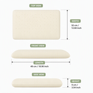 Oreiller ergonomique en latex naturel, blanc doux, fabriqué au Vietnam, rafraîchissant, hypoallergénique, avec housse amovible, écologique et moderne - Product Image 4