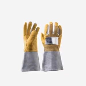 Gants de sécurité robustes en cuir pleine fleur grainé avec doublure en coton aluminisé et construction en Para Aramid - Product Image 1