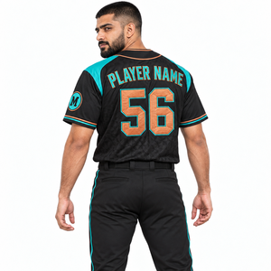 Maillot de baseball unisexe col en V manches courtes boutonné 100 % polyester respirant imprimé par sublimation logo avant coupe régulière adulte personnalisable - Product Image 3