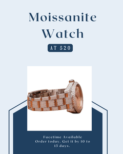 Montre Moissanite de Qualité Supérieure pour Femme, Luxe, Analogique, Quartz, Cadran Rond 30mm, Bracelet 20mm, Fermoir Papillon, Entièrement Sertie de Strass - Product Image 1