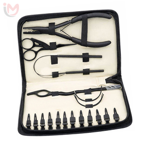 <b>Professional</b> <b>Hair</b> Extension Tool Kit Stainless Steel <b>Hair</b> Extension Pliers Kit Divider Ring Small Salon <b>Trimmer</b> Silver Clips OEM - Product Image 2