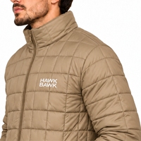 Veste matelassée moderne pour homme, vêtement d'extérieur matelassé en forme de losange, coupe-vent moderne, col montant, fermeture éclair, vêtement d'extérieur décontracté pour l'hiver