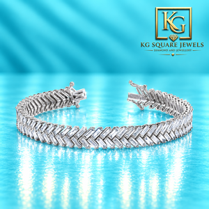 Hermosa Pulsera Clásica de Diamantes Baguette para Mujer en Oro Amarillo, Rosa y Blanco de 14 Quilates, Joyería de Lujo con Certificación IGI - Product Image 4