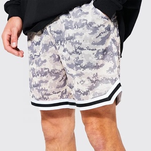 Pantalones cortos deportivos informales para hombre, estampado personalizado, malla de algodón 100%, secado rápido, ecológico y transpirable, patrón sólido - Product Image 1