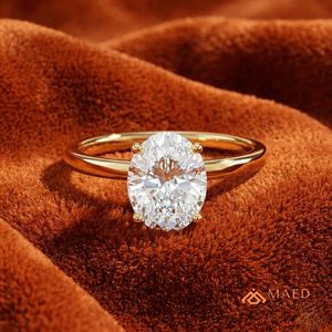 <b>Moissanite</b> <b>Oval</b> Solitaire <b>Ring</b> for Women Gold Plated Luxury <b>Engagement</b> Wedding Gift Party Anniversary Jewelry Elegant Daily Wear - Product Image 2