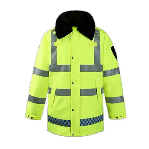 Hi Vis Winter Workwear Reflective Safety <b>Jacket</b> ANSI Class 2 LED Flash Waterproof Color <b>Long</b> Sleeve Fleece Customizable Logo - Product Image 2