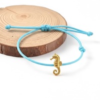 Bracelet de plage en cordon ciré avec breloque chrétienne en zircon plaqué or, personnalisable avec logo, pour femme, idéal comme cadeau souvenir sportif tendance