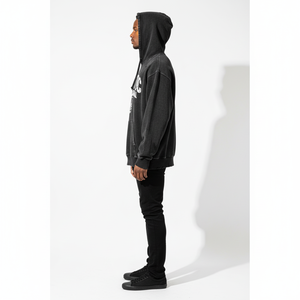 Sudadera con Capucha Oversize de Algodón 100% con Logo Bordado, Estilo Boxy Desgastado, Lavado Ácido, Bajo sin Rematar, Vintage Hip-Hop Streetwear para Hombre, Personalizada OEM - Product Image 3