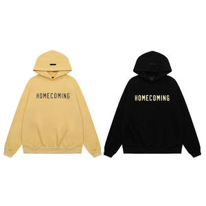 Conjunto de Sudadera con Capucha para Otoño/Invierno, Forro Polar, Letras con Transferencia Térmica, Estilo Casual Holgado, Estilo Urbano, Ajuste Cómodo - Product Image 3