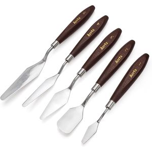 Set di 5 Spatole in Acciaio Inox per Miscelazione Colori, Accessori per Pittura a Olio, Acrilico e Tela - Product Image 1
