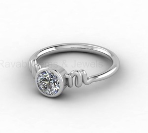 Best Selling 925 Sterling Silver 6mm CZ Diamond Initial Letter Personalized Mom <b>Ring</b> Wedding Eternity Band <b>Fine</b> Jewelry Gift - Product Image 2