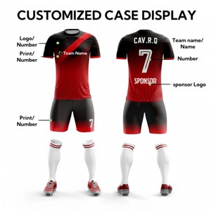 Maillots de football vierges en gros pour équipes, ensembles d'uniformes de football personnalisés, séchage rapide, 100 % polyester, pour hommes - Product Image 2
