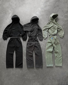 Sweat à capuche unisexe en coton de luxe avec logo personnalisé imprimé multicolore Survêtement décontracté uni brodé pour hommes-Pour l'hiver - Product Image 4