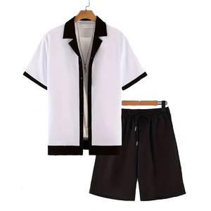 Manufacturer Summer New <b>Men</b> Casual Shorts <b>Sets</b> Short Sleeve T Shirt Shorts <b>Set</b> Custom Clothing <b>2</b> <b>Pieces</b> Printed Short <b>Set</b> - Product Image 1