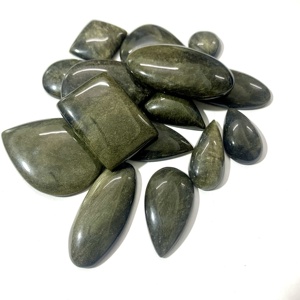 Piedras Preciosas Sueltas de Jade Natural, Forma Irregular, Color Verde Pulido, Para la Elaboración de Joyas - Product Image 4