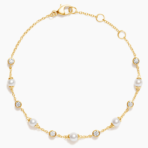 Pulsera de Eslabones con Diamantes Engastados en Bisel y Piedras Blancas - Product Image 1