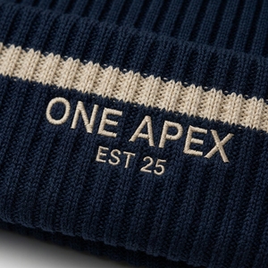 Bonnet en tricot bleu marine pour homme, bonnet d'hiver à revers, unisexe, streetwear, bonnet ajusté, logo personnalisé, accessoire de mode en gros - Product Image 4