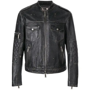 Veste en cuir véritable pour homme pour l'hiver, tissu tissé personnalisé, veste en cuir décontractée pour homme - Product Image 1