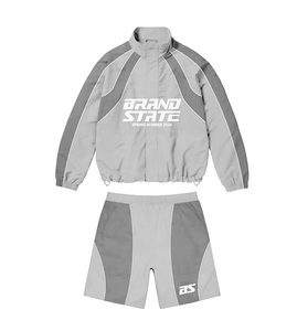 Ensemble deux pièces OEM pour hommes : coupe-vent personnalisé, short et veste demi-zip en nylon - Product Image 3