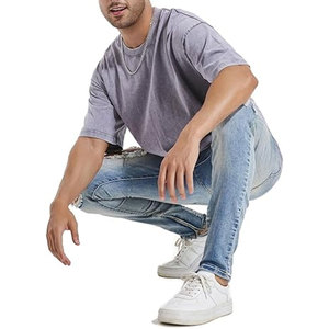 Camiseta de Verano de Algodón Grueso Oversize para Hombre, Estilo Vintage Lavado, Ajuste Holgado, Manga Corta, Top Casual Streetwear para Hombre, Mujer, Unisex - Product Image 4